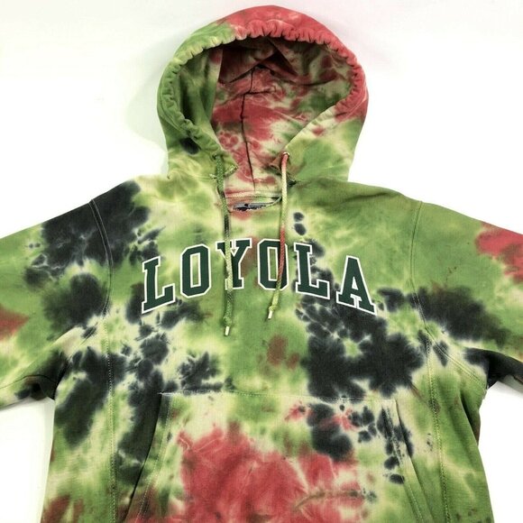 Champion Reverse Weave Loyola Tie Dye Hooded Sweatshirt Small OOAK - Picture 1 of 10